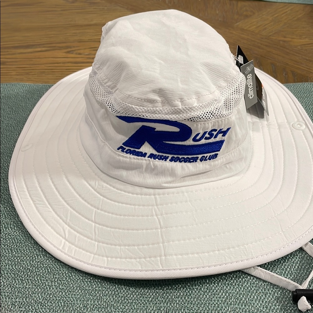 White Adidas Florida Rush Soccer Club Brimmed Sun Hat